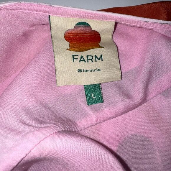 FARM Rio * Wave Gradient Maxi Dress Long Sleeve Drawstring Waist Multicolor Larg - Picture 12 of 16